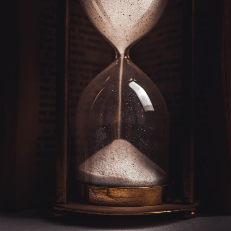 Hourglass representing time and second chances